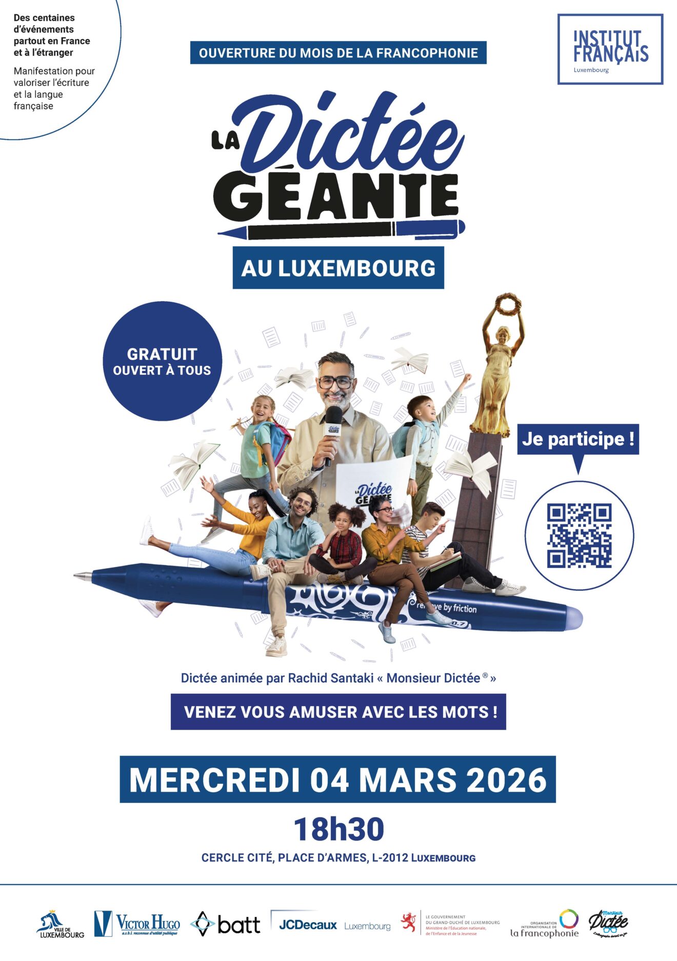 La dictée Géante au Luxembourg 2026